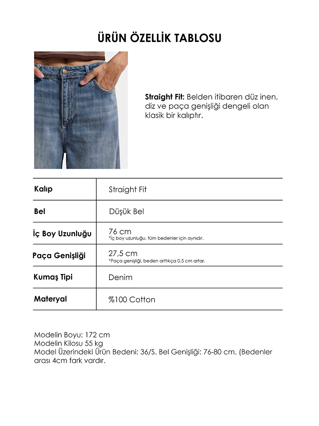 Mavi Kadın T.Kot Rengi 4w6-31 Low Rise Straight Fit Denim Jean-5