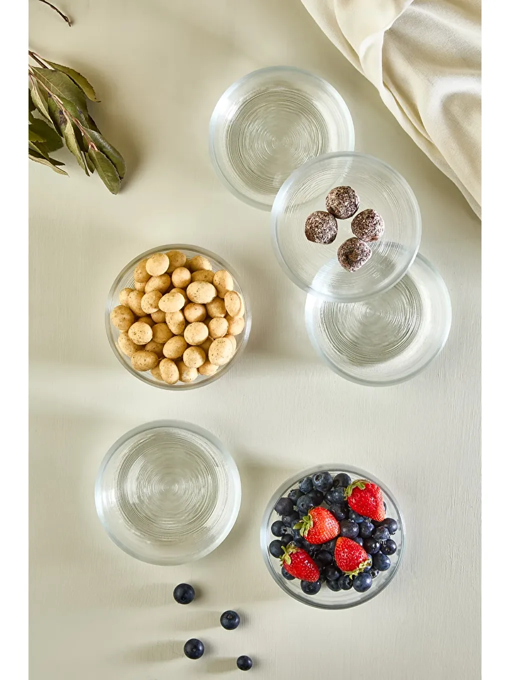 Renksiz Mirano 6 Parça Cam Çerez - Sos - Lokum Mini Sunum Kasesi - 11 CM-1