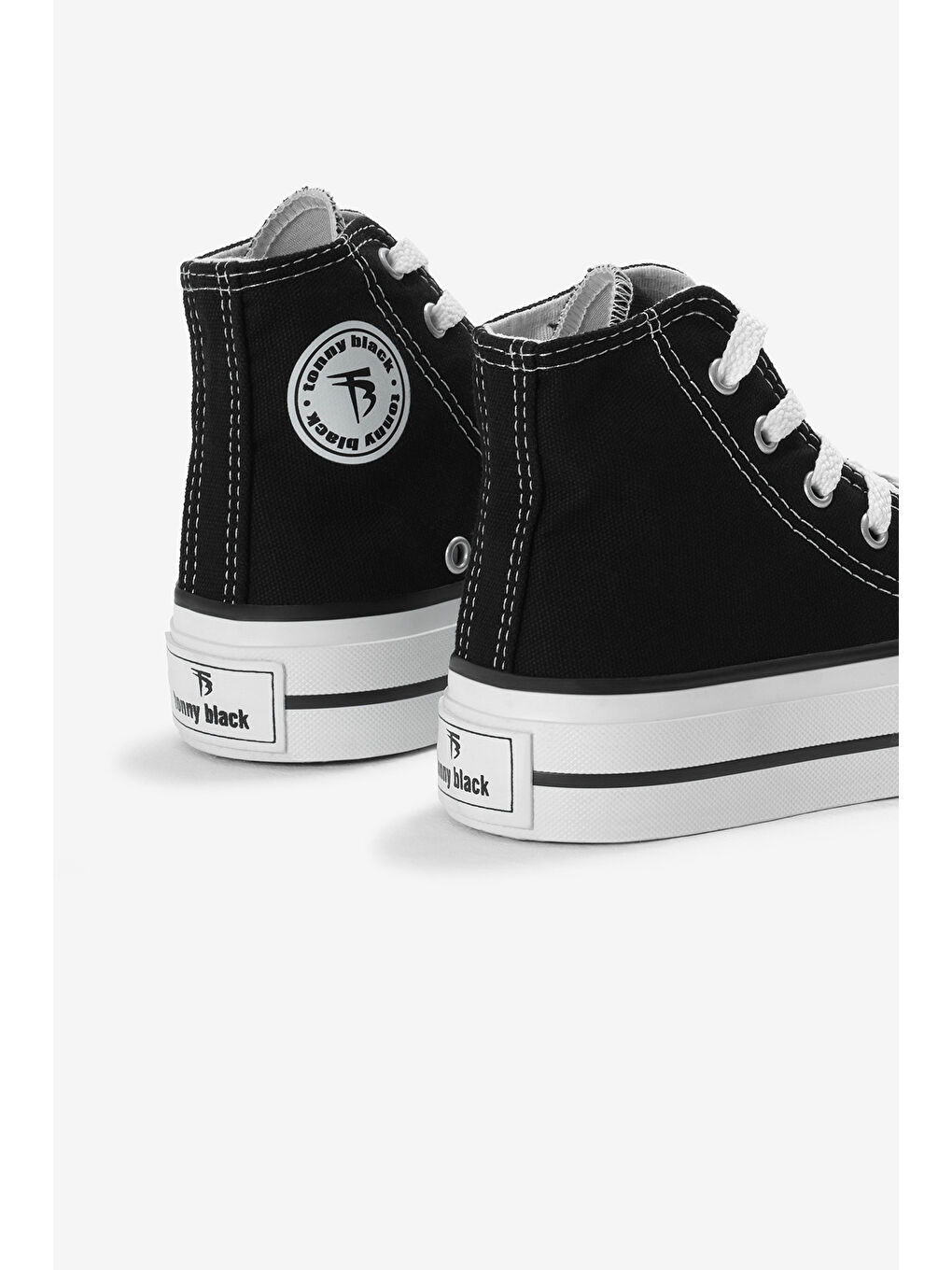 Çocuk Unisex Siyah Termo Kalın Taban Bağcıklı Uzun Keten Spor Ayakkabı-4