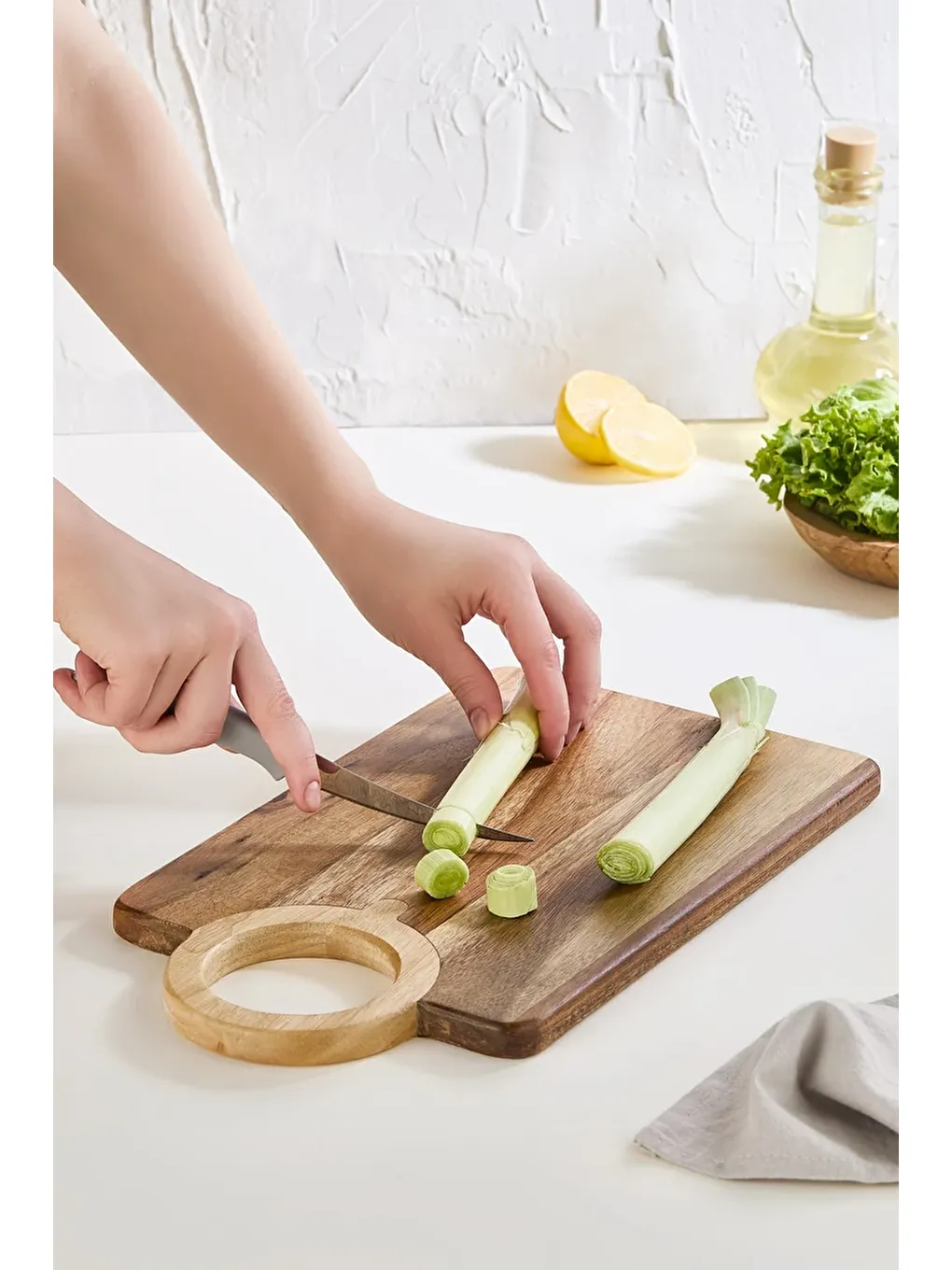 Karışık Akasya Ahşap Büyük Kesme Tahtası-2