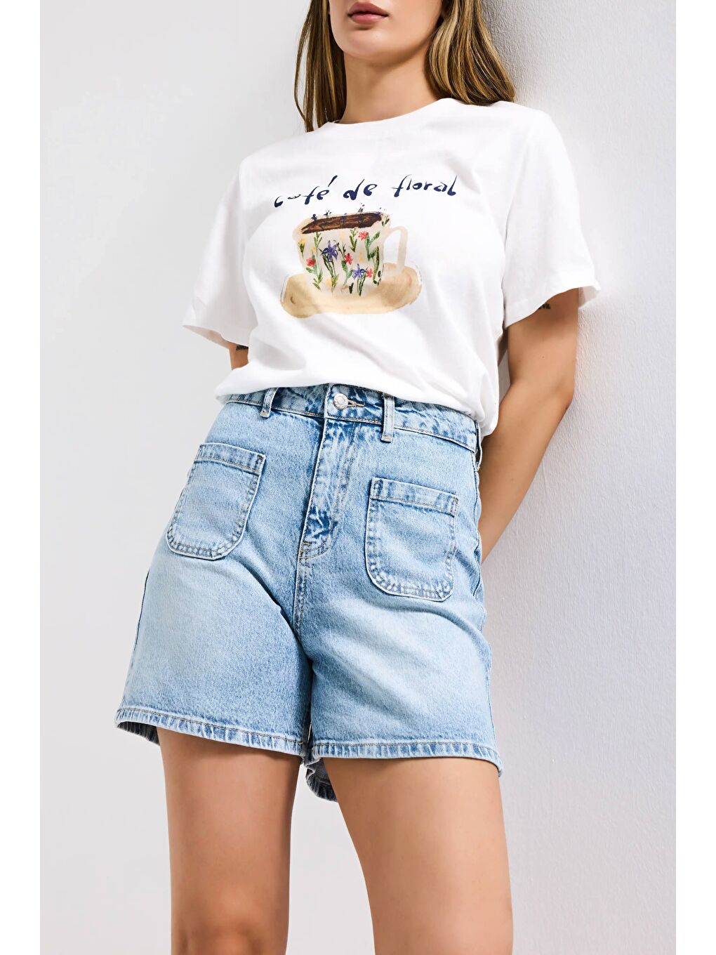 Mavi Kadın Snow Jean 4s6-32 Mom Fit Önden Cepli Denim Şort-5