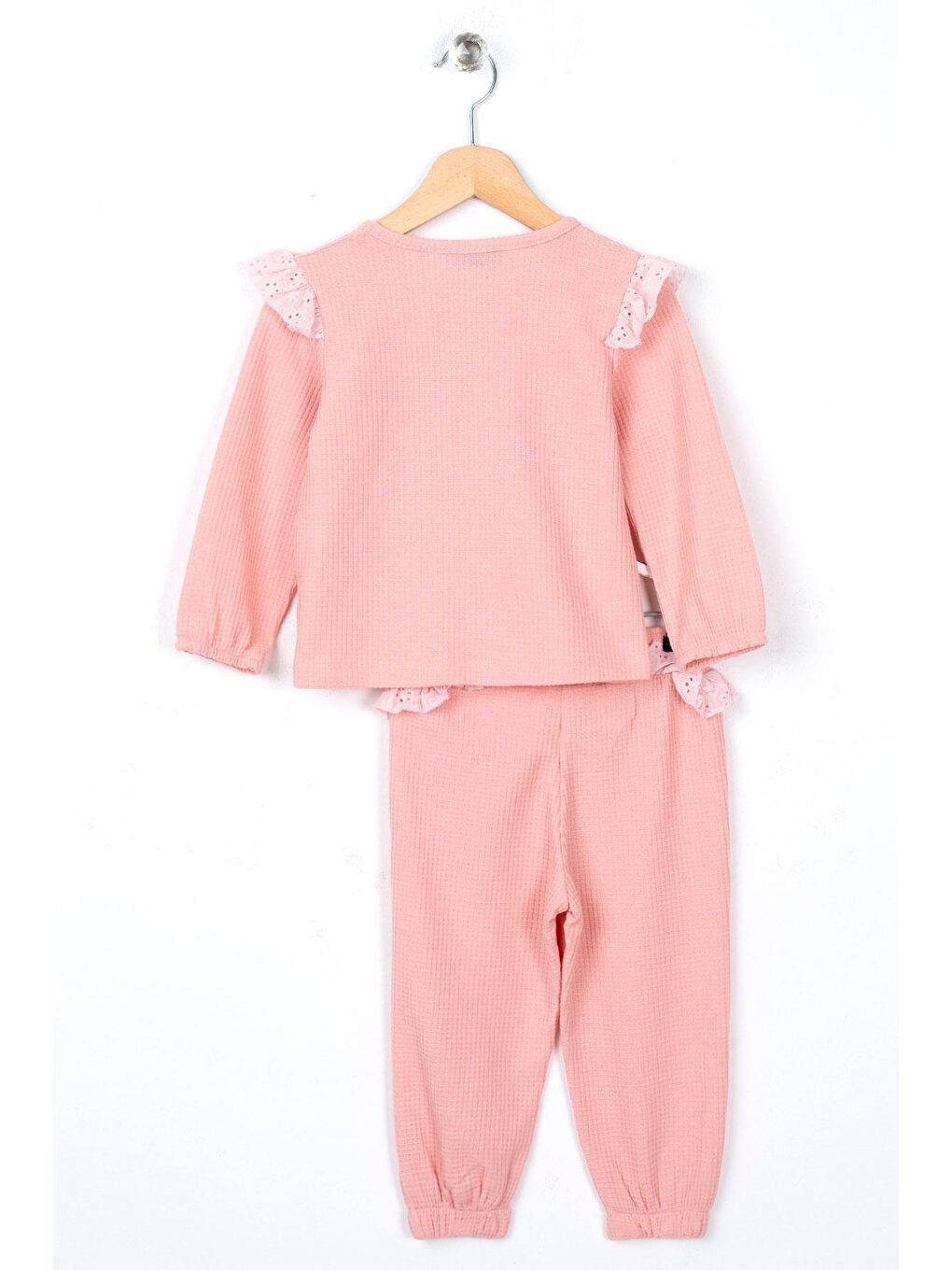 Pembe Bisiklet Yaka Cepli Kız Çocuk Eşofman Takım-1