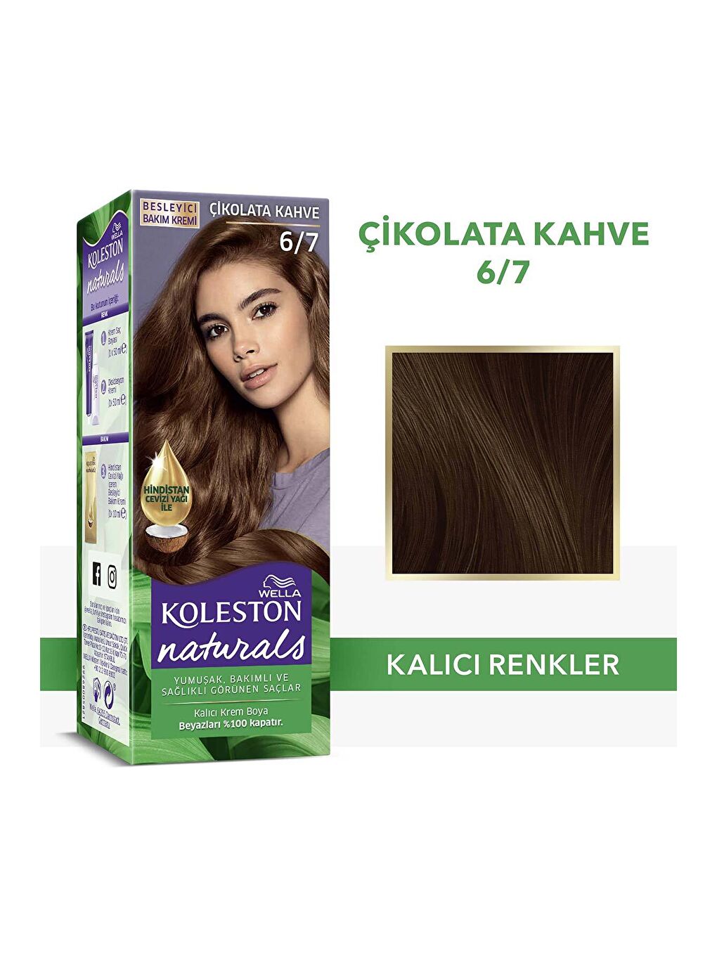 Wella Renksiz Koleston Naturals Saç Boyası 6/7 Çikolata Kahve