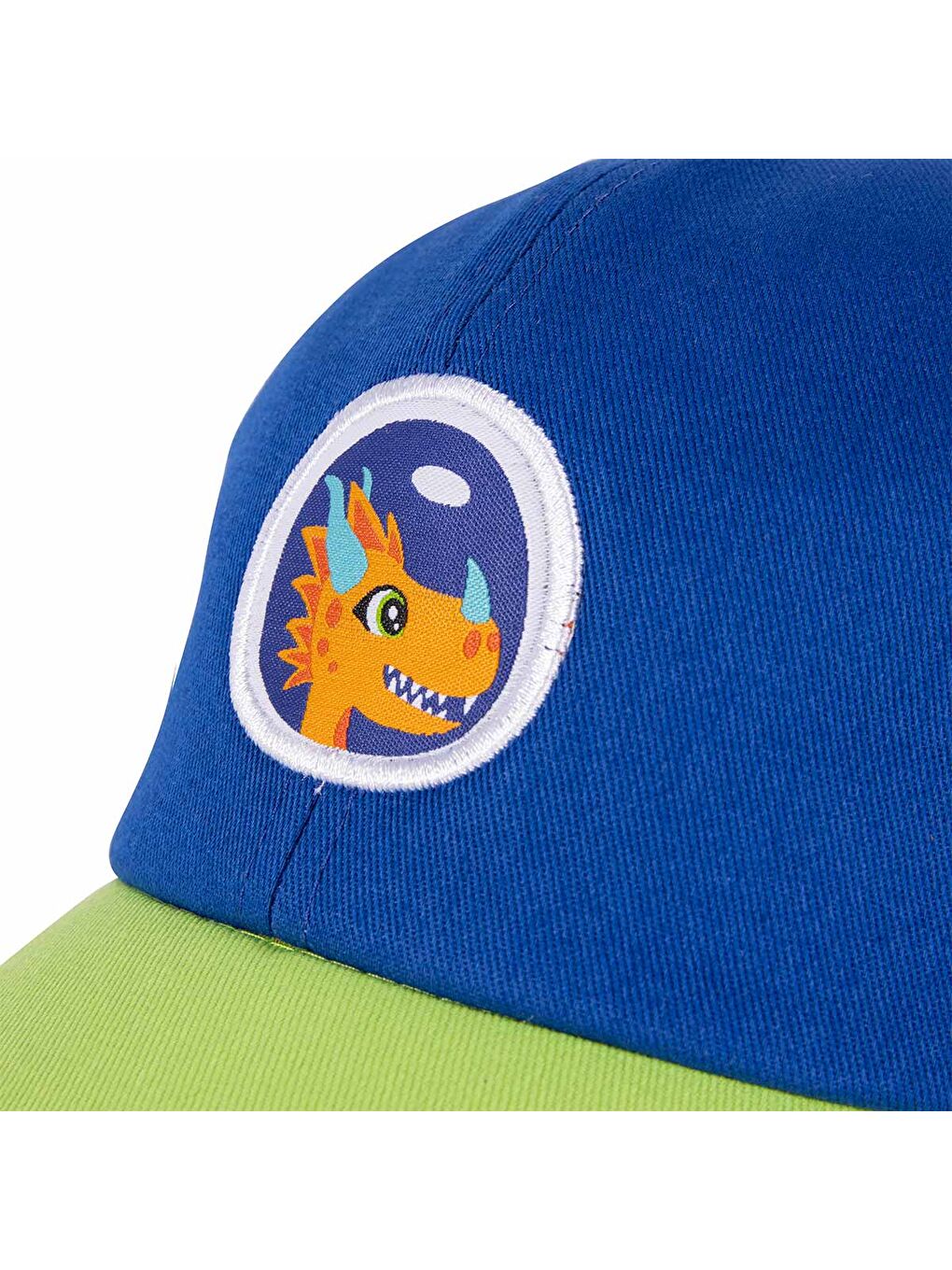 Ponix 7-10 Yaş Erkek Şapkası - Ejderha Temalı, Simli, Mavi-Yeşil, Ayarlanabilir Yazlık-3