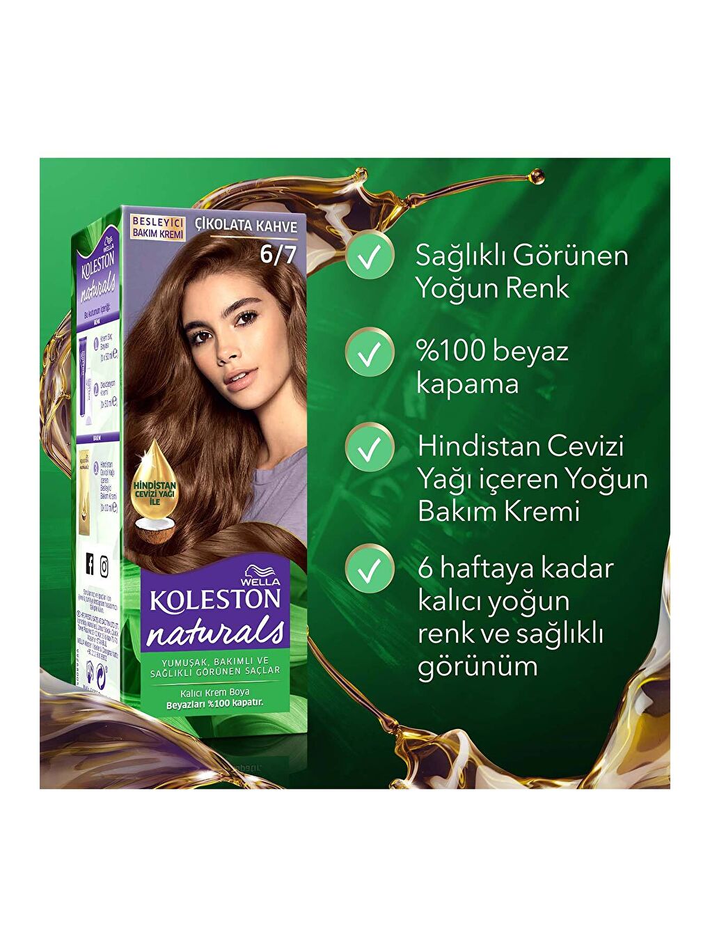 Wella Renksiz Koleston Naturals Saç Boyası 6/7 Çikolata Kahve - 6