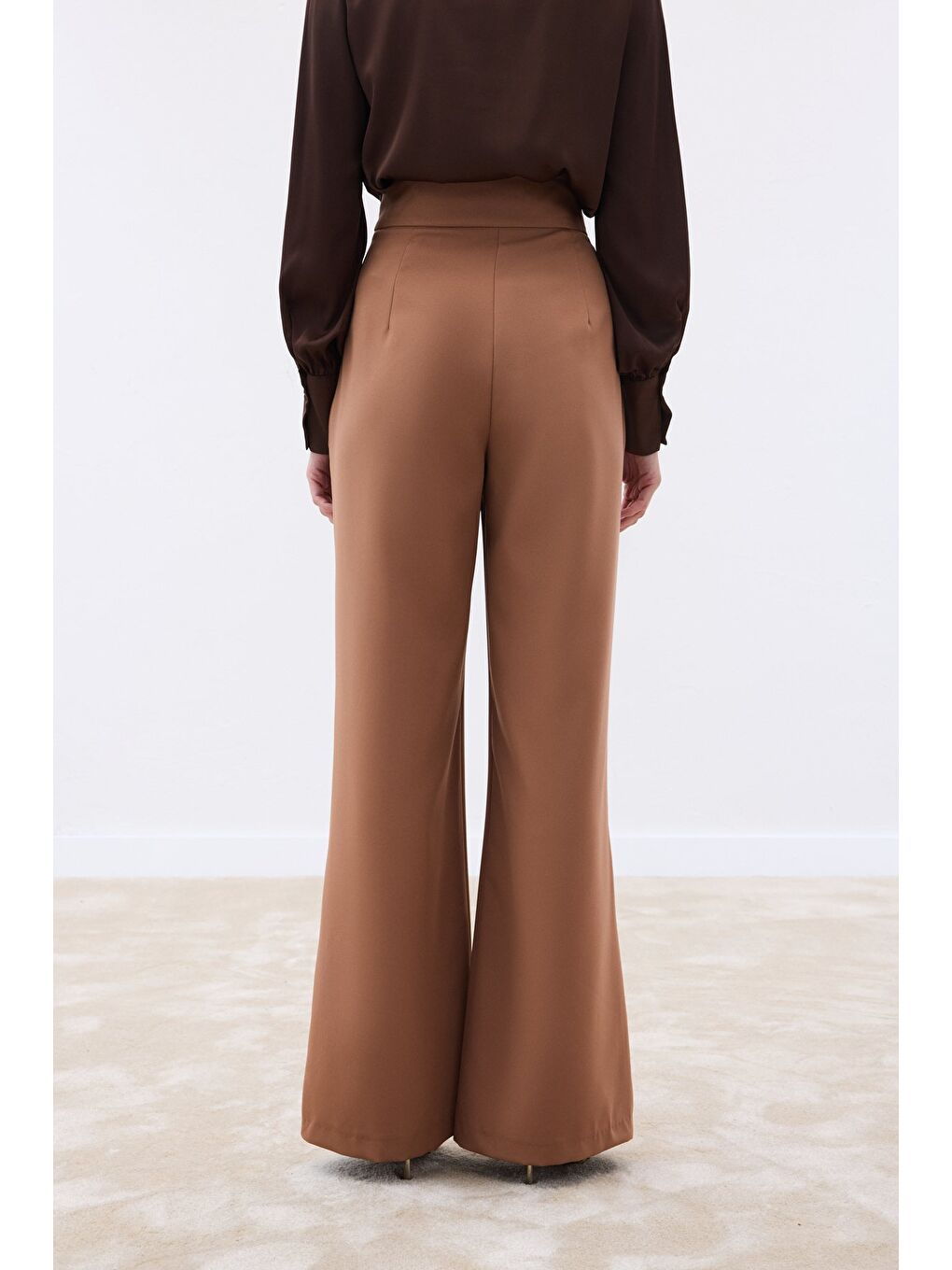 Kahverengi Aksesuarlı Pantolon - Camel-7