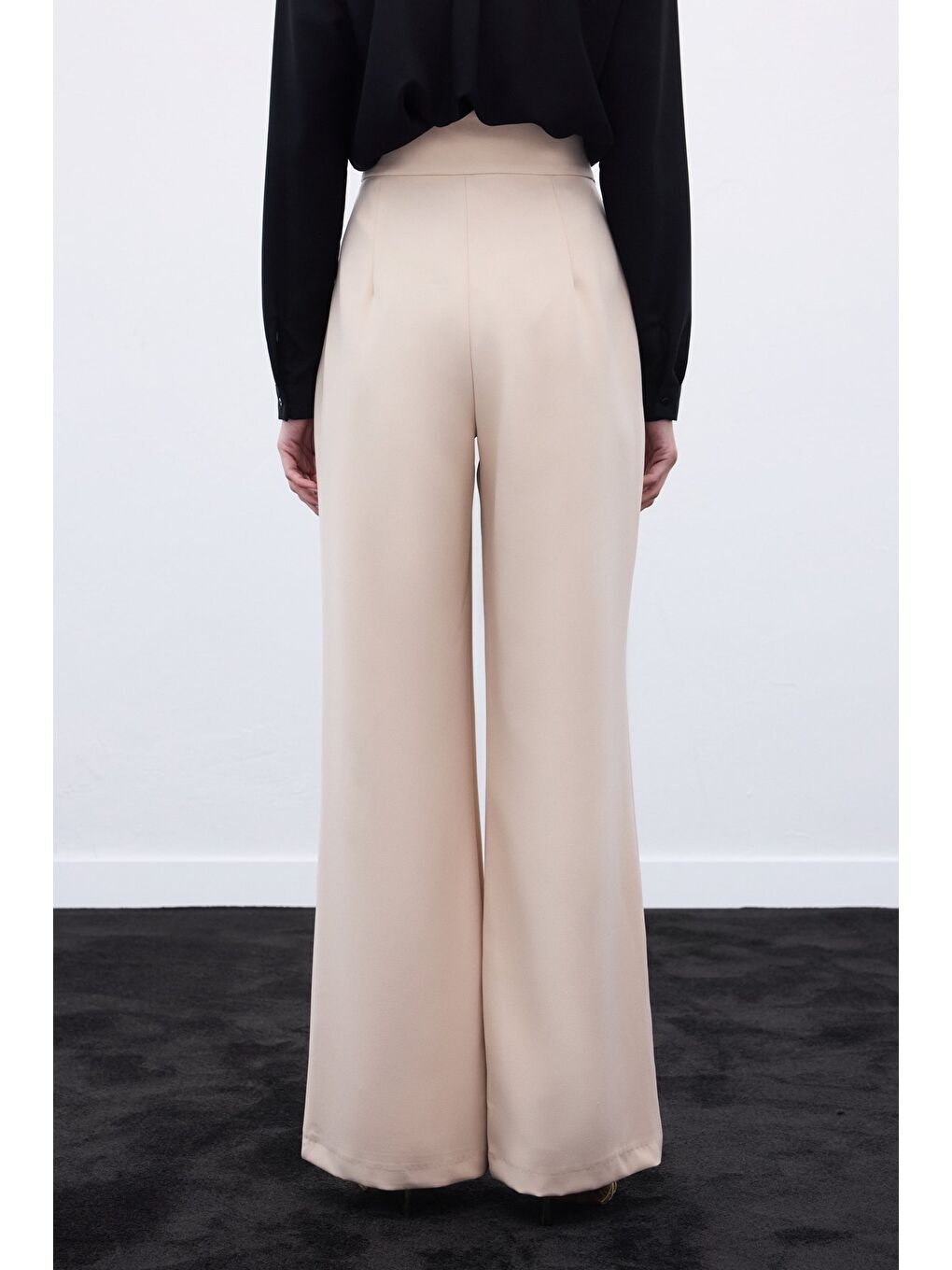 Aksesuarlı Pantolon - Bej-5