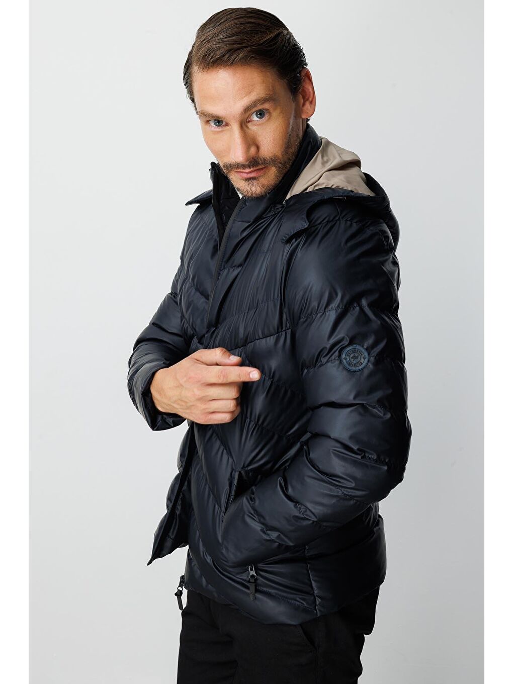 Erkek Lacivert Şişme Mont-4