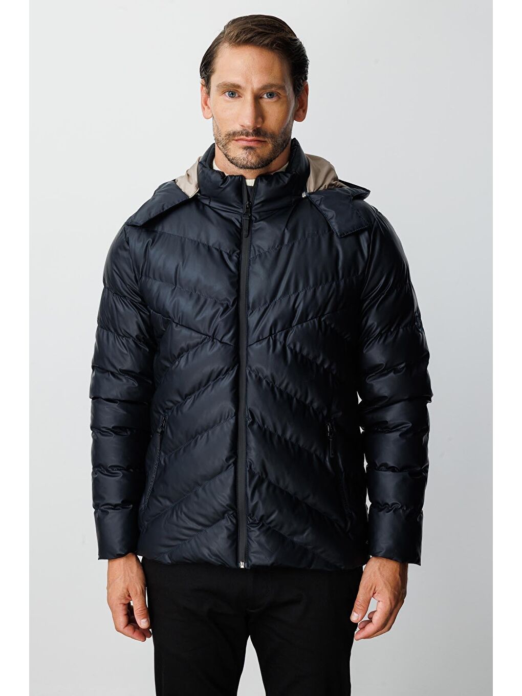 Erkek Lacivert Şişme Mont-5