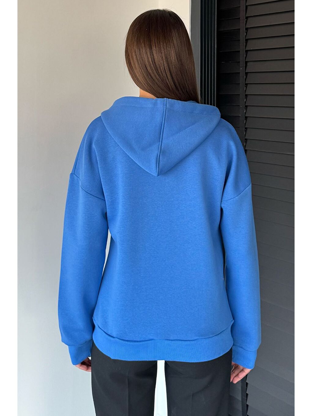 Mavi Kadın Üç İplik Şardonlu Kapüşonlu Sweatshirt-3