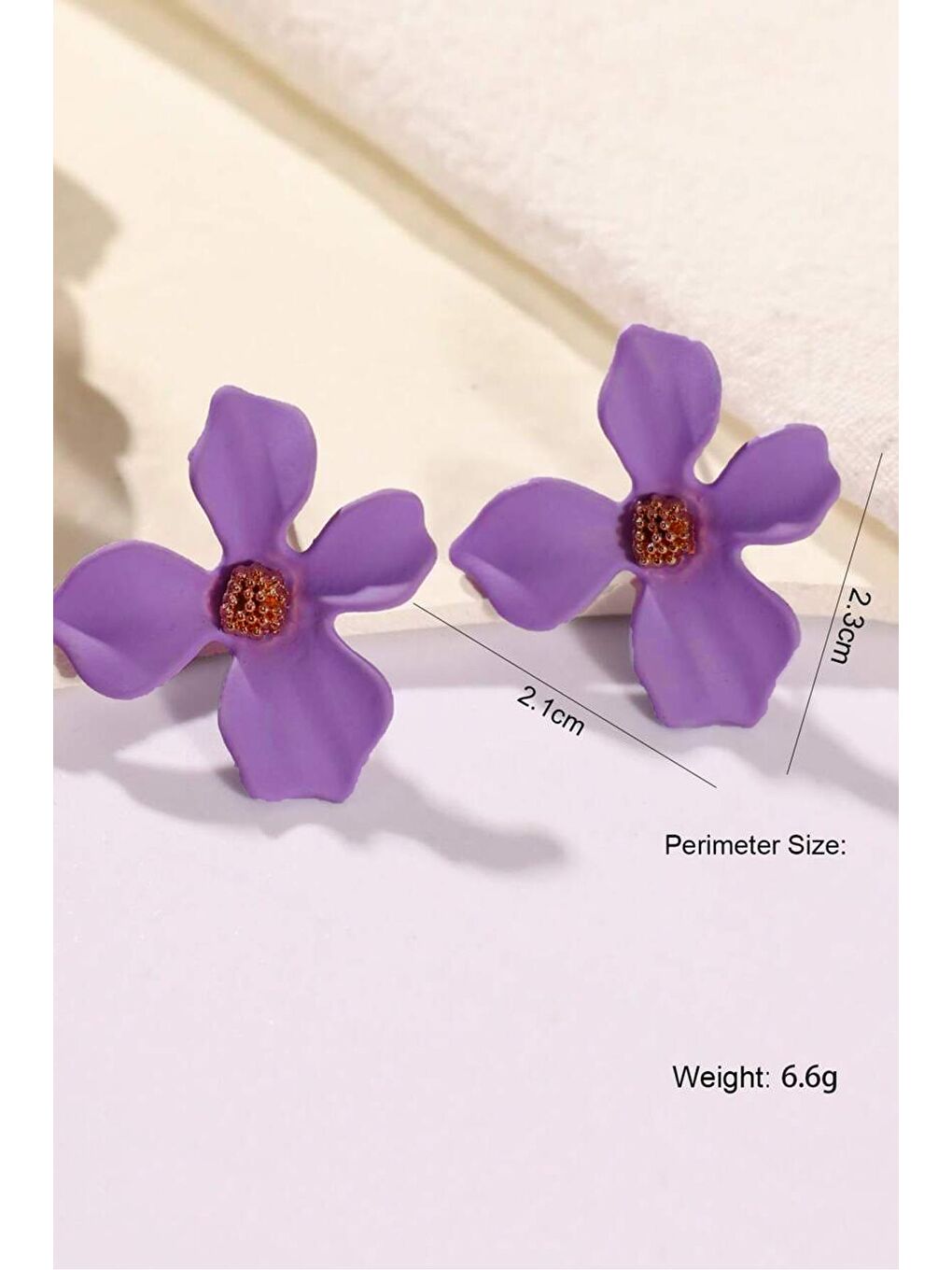 Mor Zarif Çiçekli Çivi Küpe-2