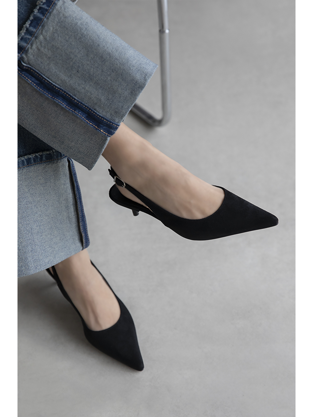 Cuesta  Kadın Topuklu Süet  Ayakkabı Siyah