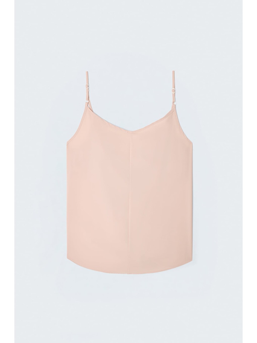 Pembe Askılı Degaje Yaka Bluz - Pudra-5