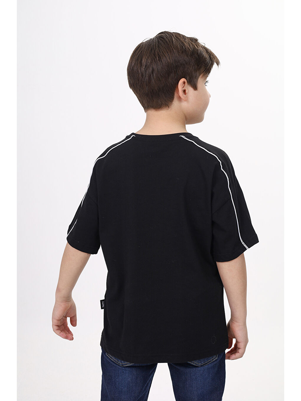 Siyah Erkek Çocuk Baskılı Tişört-2