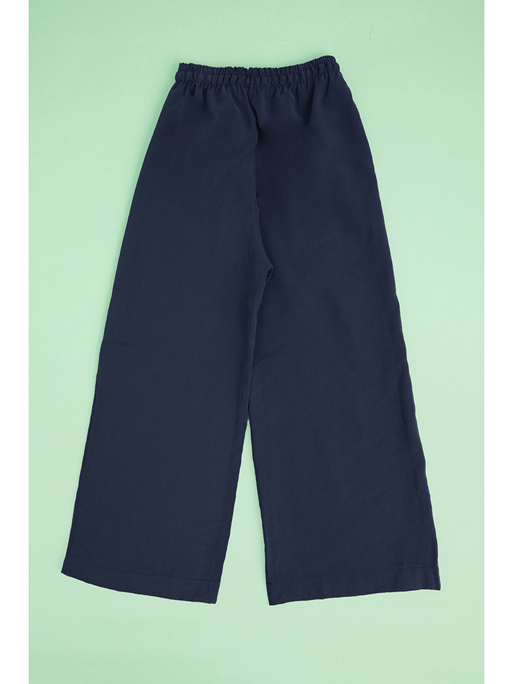 Lacivert Beli Lastikli Cepli Kız Çocuk Pantolon-1