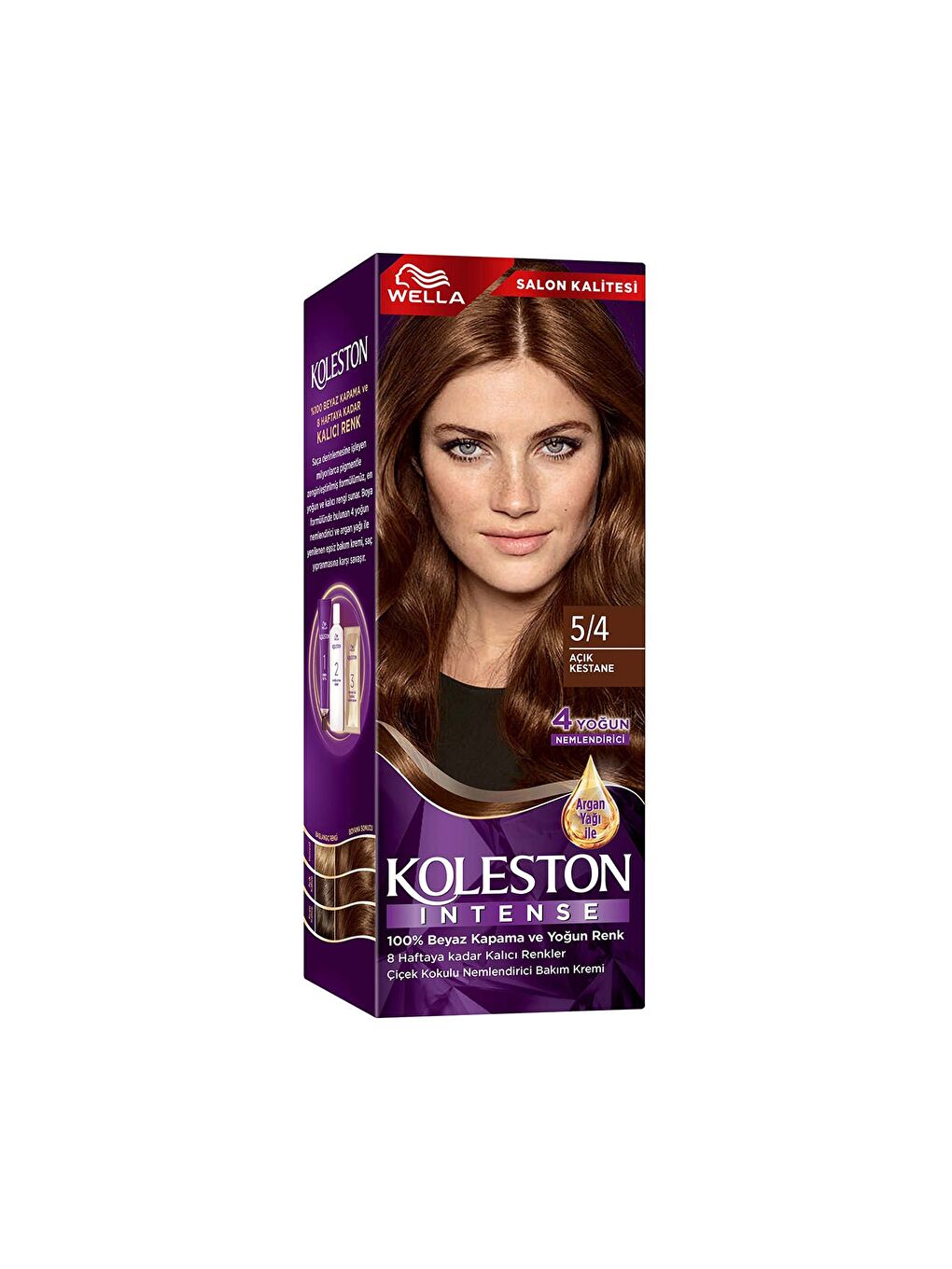 Wella Renksiz Koleston Intense Saç Boyası 5/4 Açık Kestane - Salon Kalitesi - 1