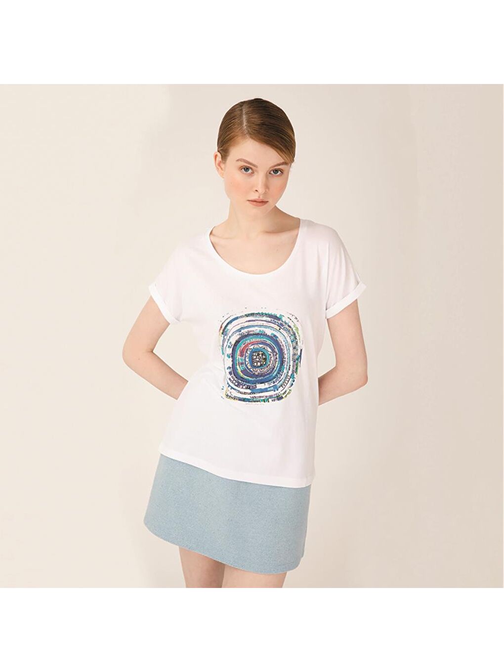 Nazar Beyaz T-Shirt-4