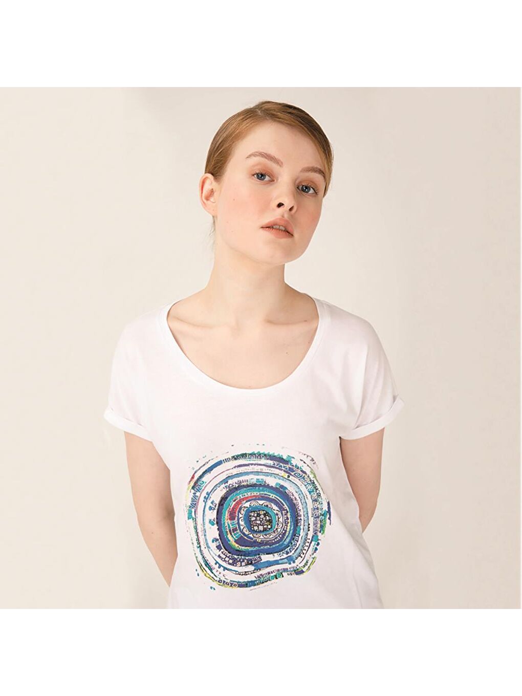 Nazar Beyaz T-Shirt-5