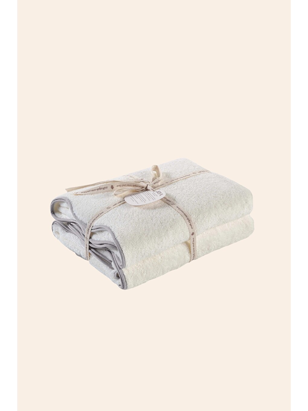 Gri Scallop %100 Pamuk Havlu 2/80x150 Cm Ecru+stone Gray-2