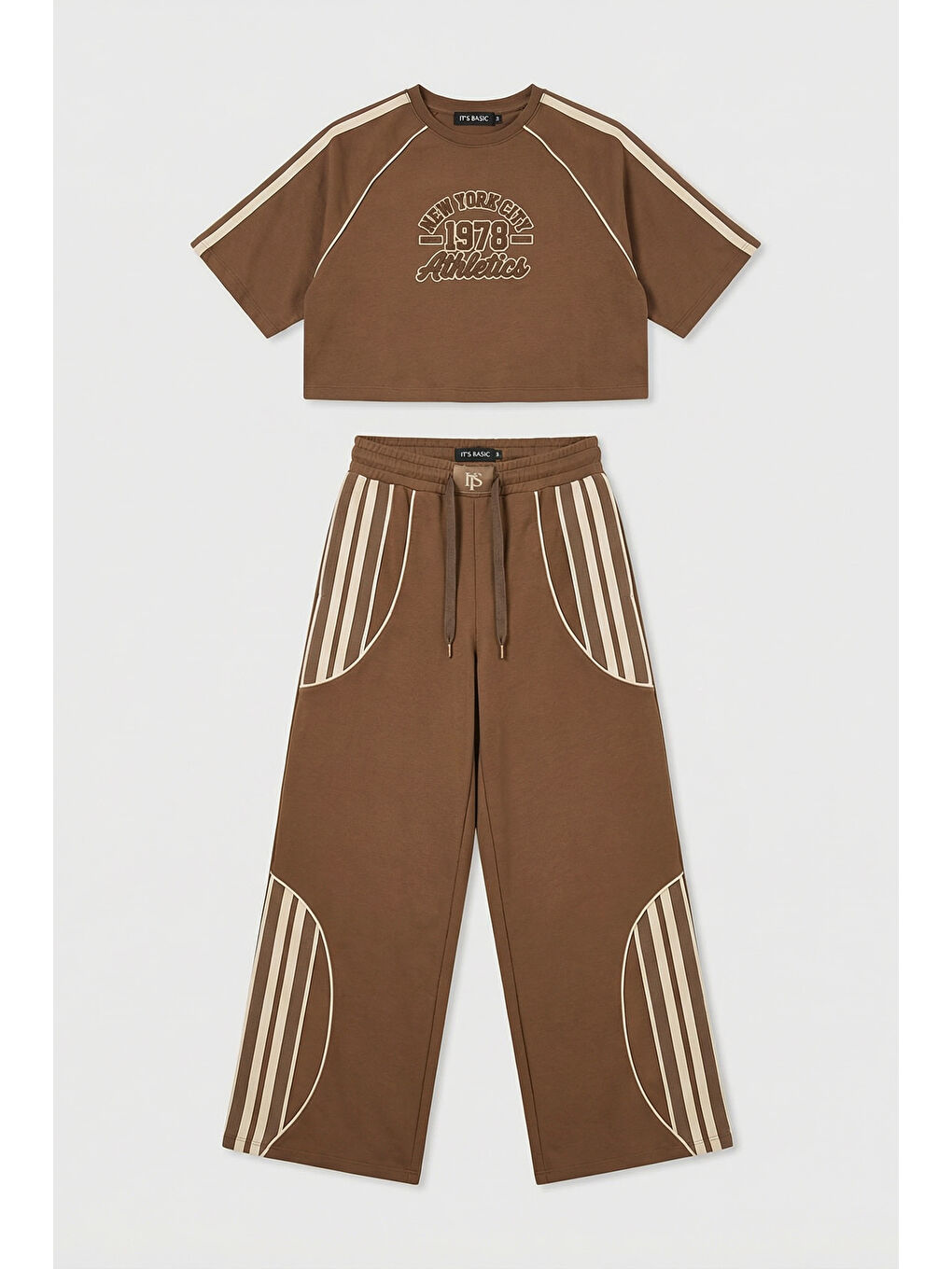 Kahverengi Kadın Kahve s6-16 Alt Üst 2'li Tasarım Takım-3