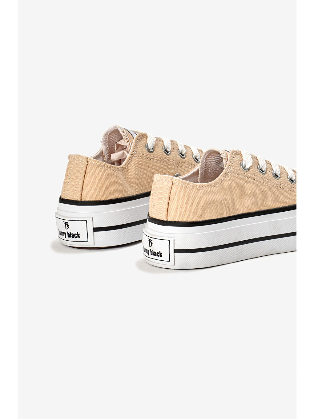 Çocuk Unisex Bej Termo Kalın Taban Bağcıklı Keten Spor Ayakkabı-4