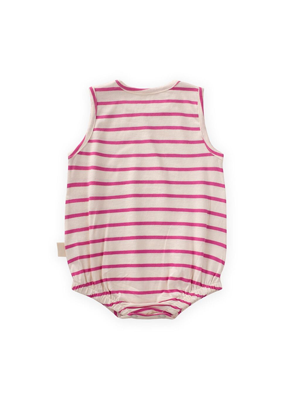 Fuşya Kız Çocuk Çizgili Çıtçıtlı Body-1