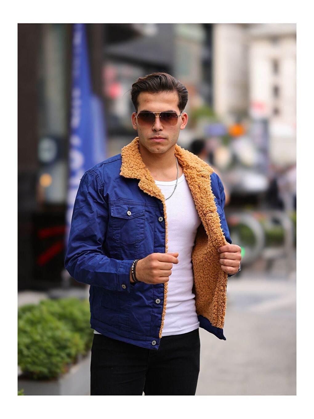 Turuncu ERKEK İÇİ KÜRKLÜ Jean CEKET-2