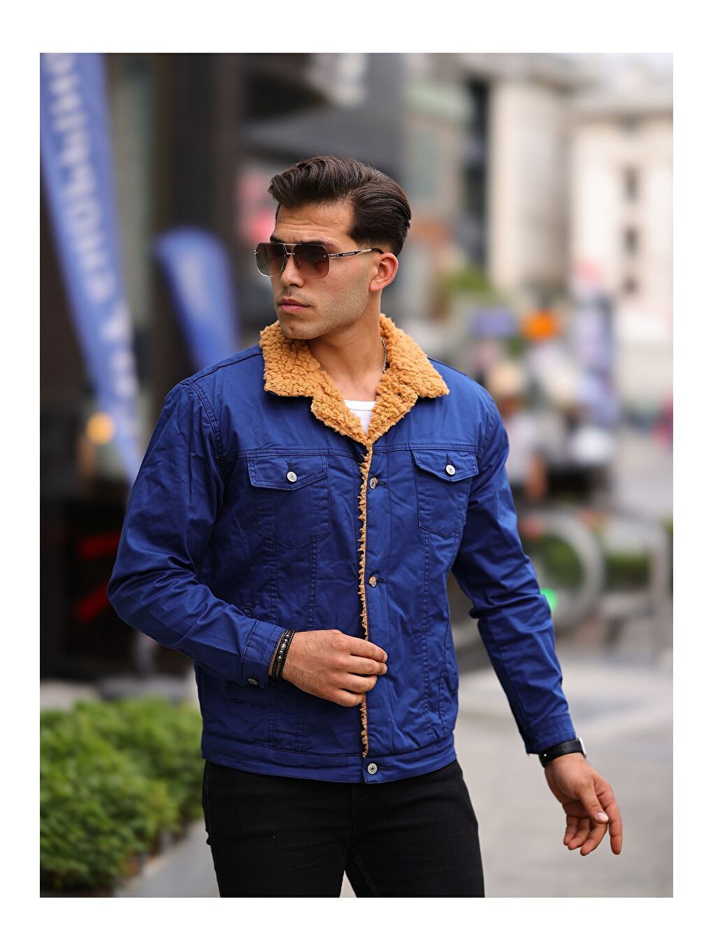 Turuncu ERKEK İÇİ KÜRKLÜ Jean CEKET-3