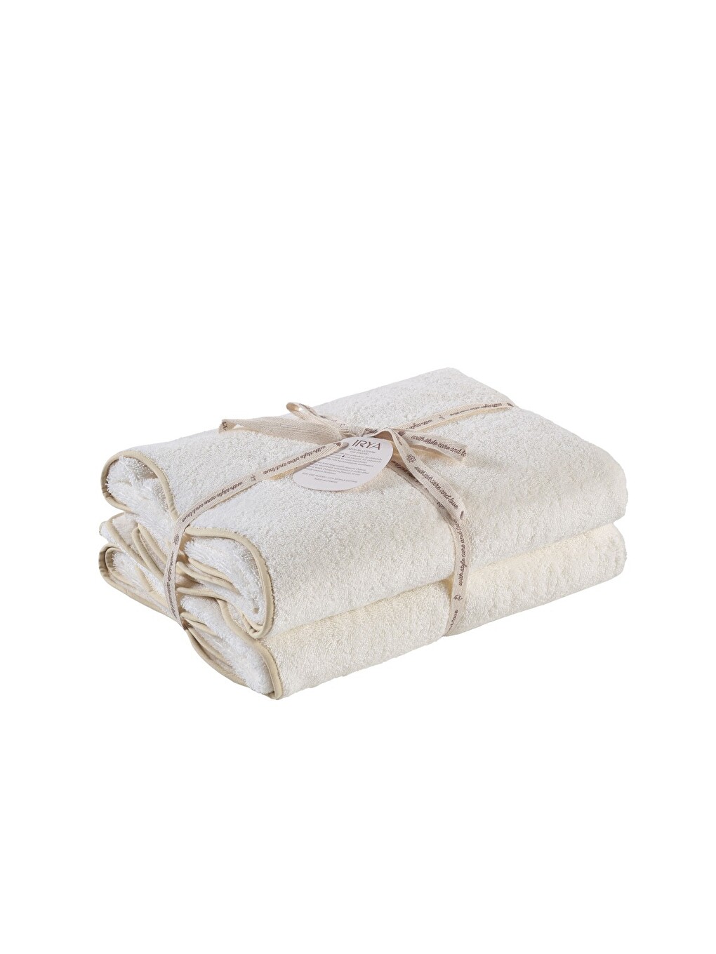 Ekru Scallop %100 Pamuk Havlu 2/80x150 Cm Ecru+desert Sand-2