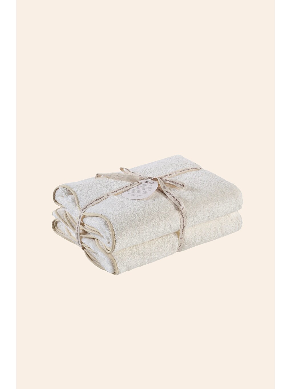 Ekru Scallop %100 Pamuk Havlu 2/80x150 Cm Ecru+desert Sand-3
