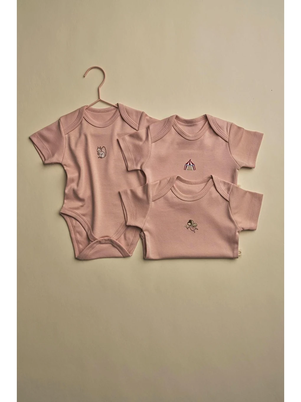 Karışık 3'lü Somon Dreams Serisi Kısa Kollu Çıt Çıtlı Body Zıbın Model 9