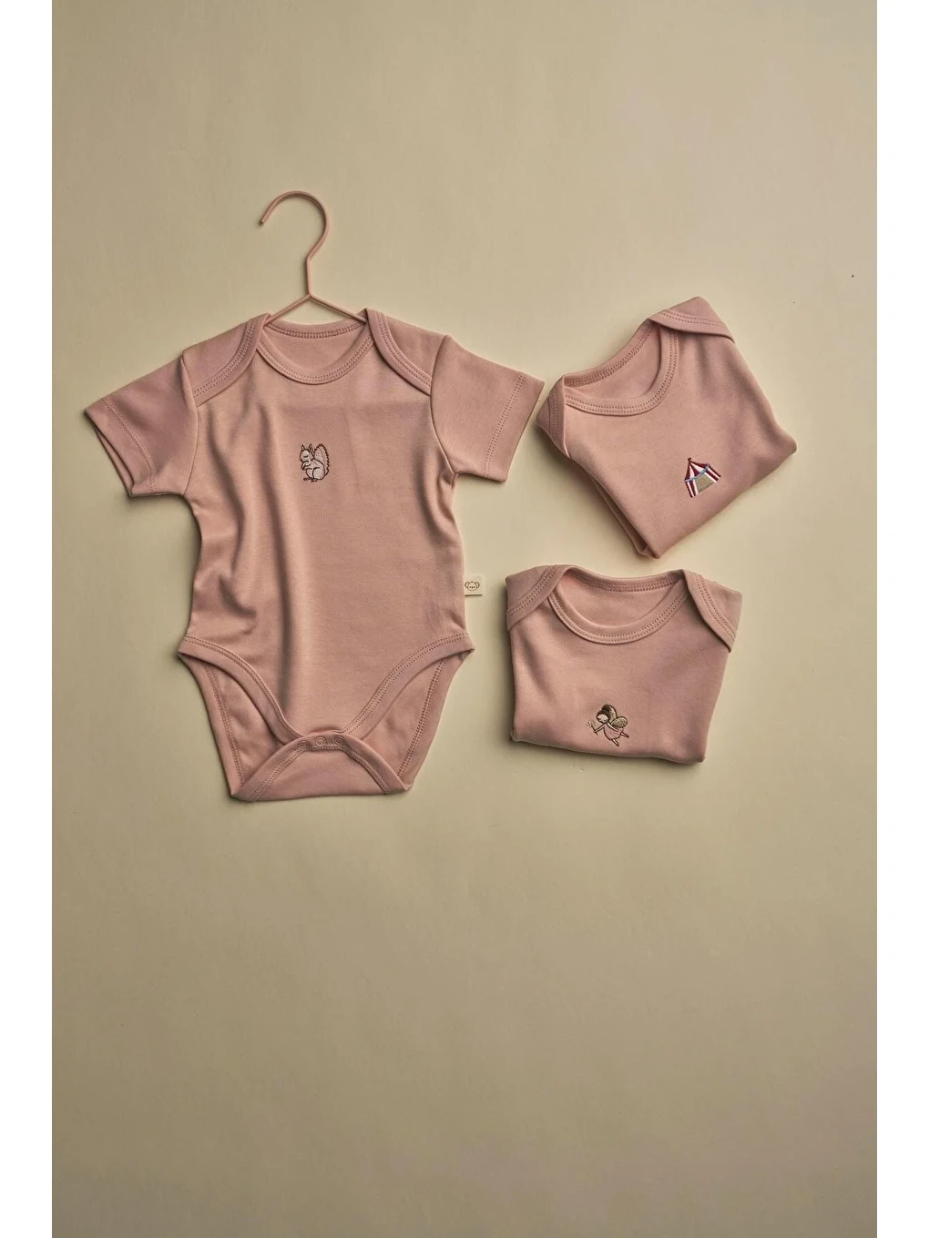 Karışık 3'lü Somon Dreams Serisi Kısa Kollu Çıt Çıtlı Body Zıbın Model 9-1