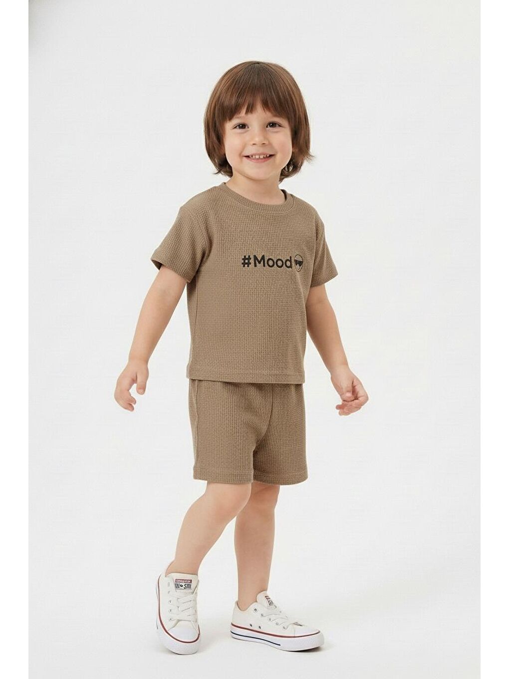 Kahverengi YAZLIK WAFFLE 2'Lİ TAKIM-1