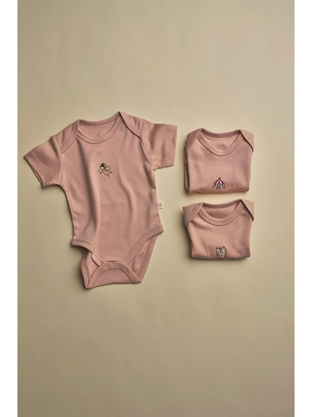 Karışık 3'lü Somon Dreams Serisi Kısa Kollu Çıt Çıtlı Body Zıbın Model 9-6