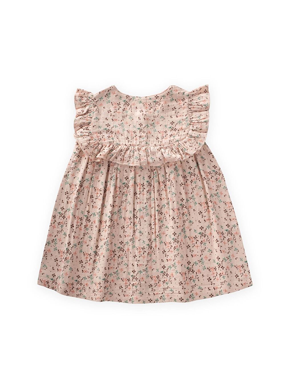 Pembe Kız Çocuk Müslin Elbise-2