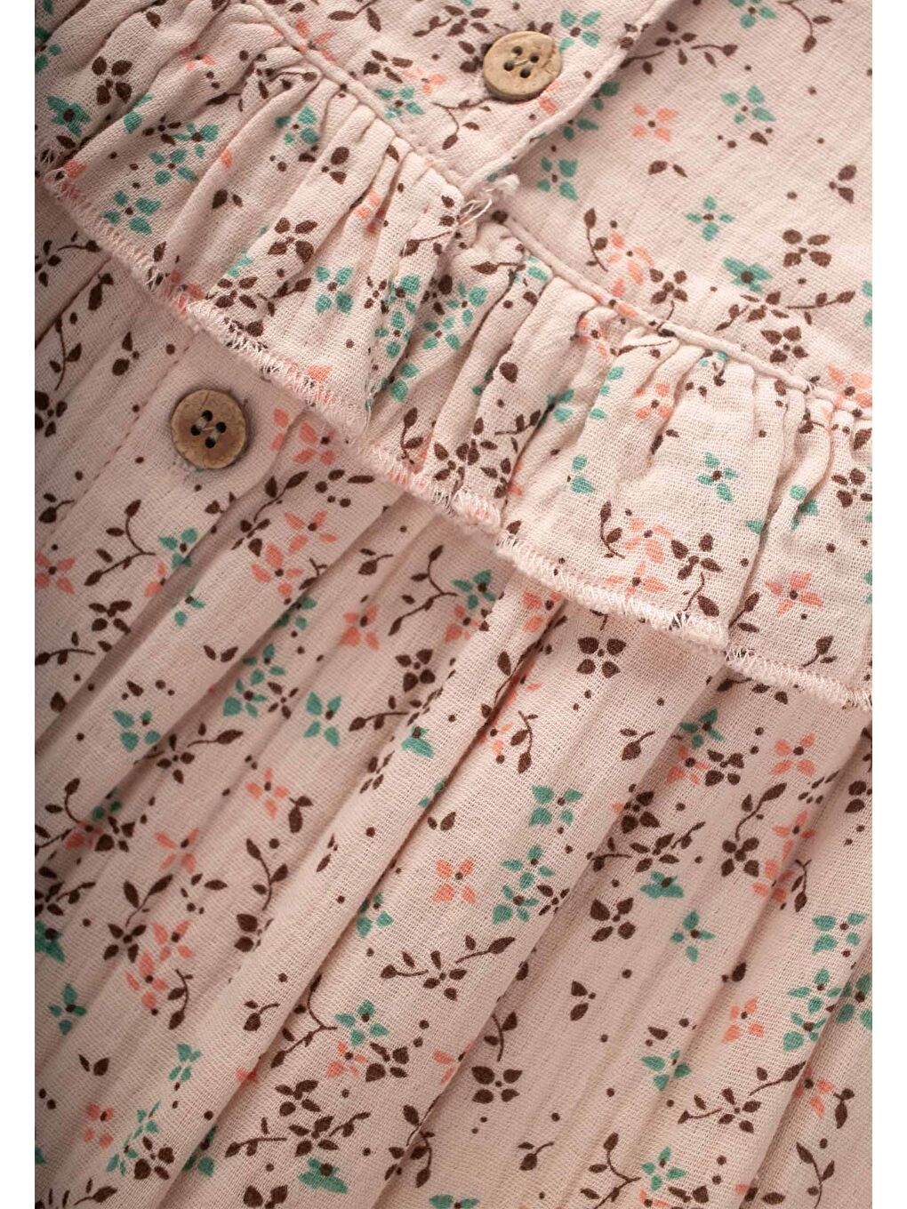 Pembe Kız Çocuk Müslin Elbise-3