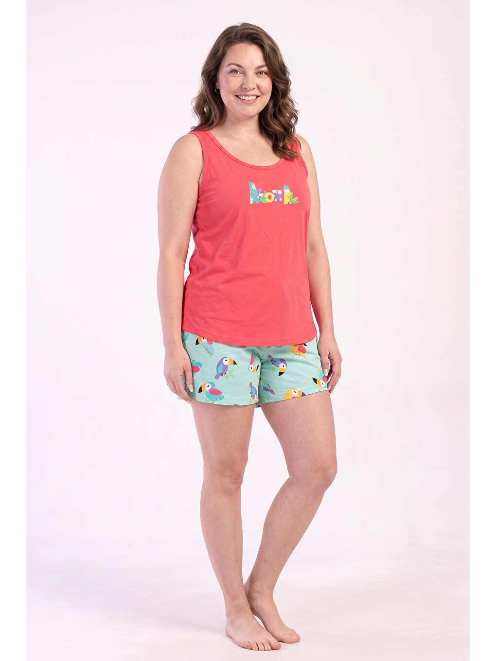 Fuşya Şortlu Kadın Pijama Takımı-3