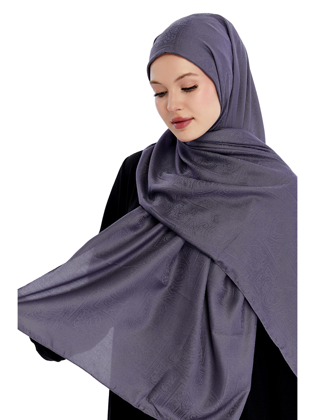 Lila Monogram Etnik Desen Şal