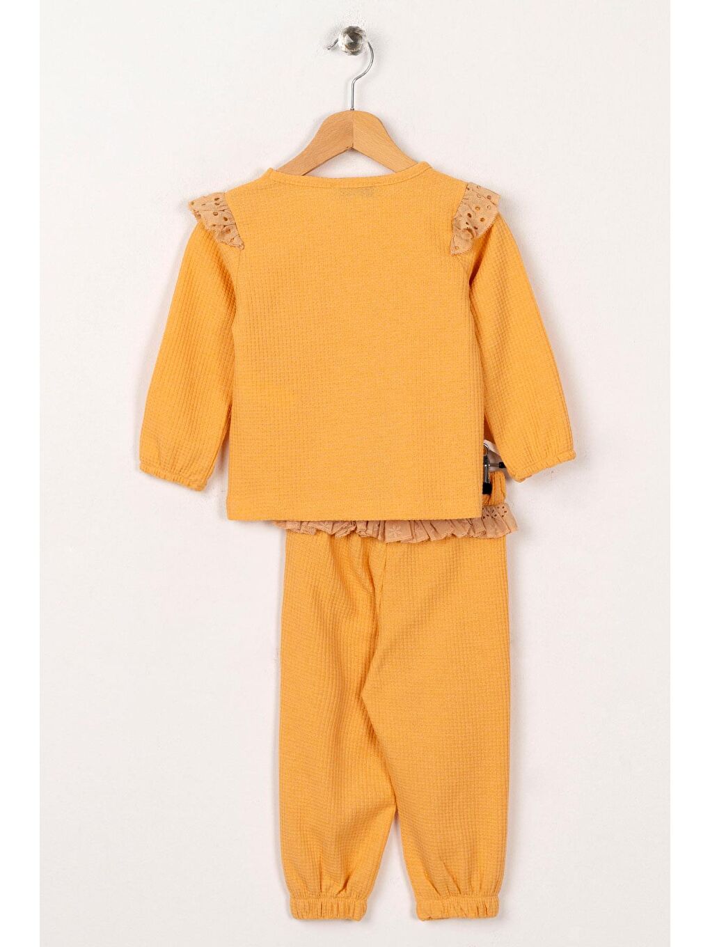 Sarı Bisiklet Yaka Cepli Kız Çocuk Eşofman Takım-1