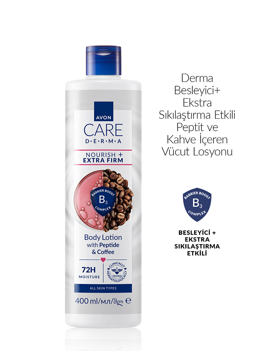 Care Derma Besleyici + Ekstra Sıkılaştırma Etkili Peptit ve Kahve İçeren Vücut Losyonu 400ml-1