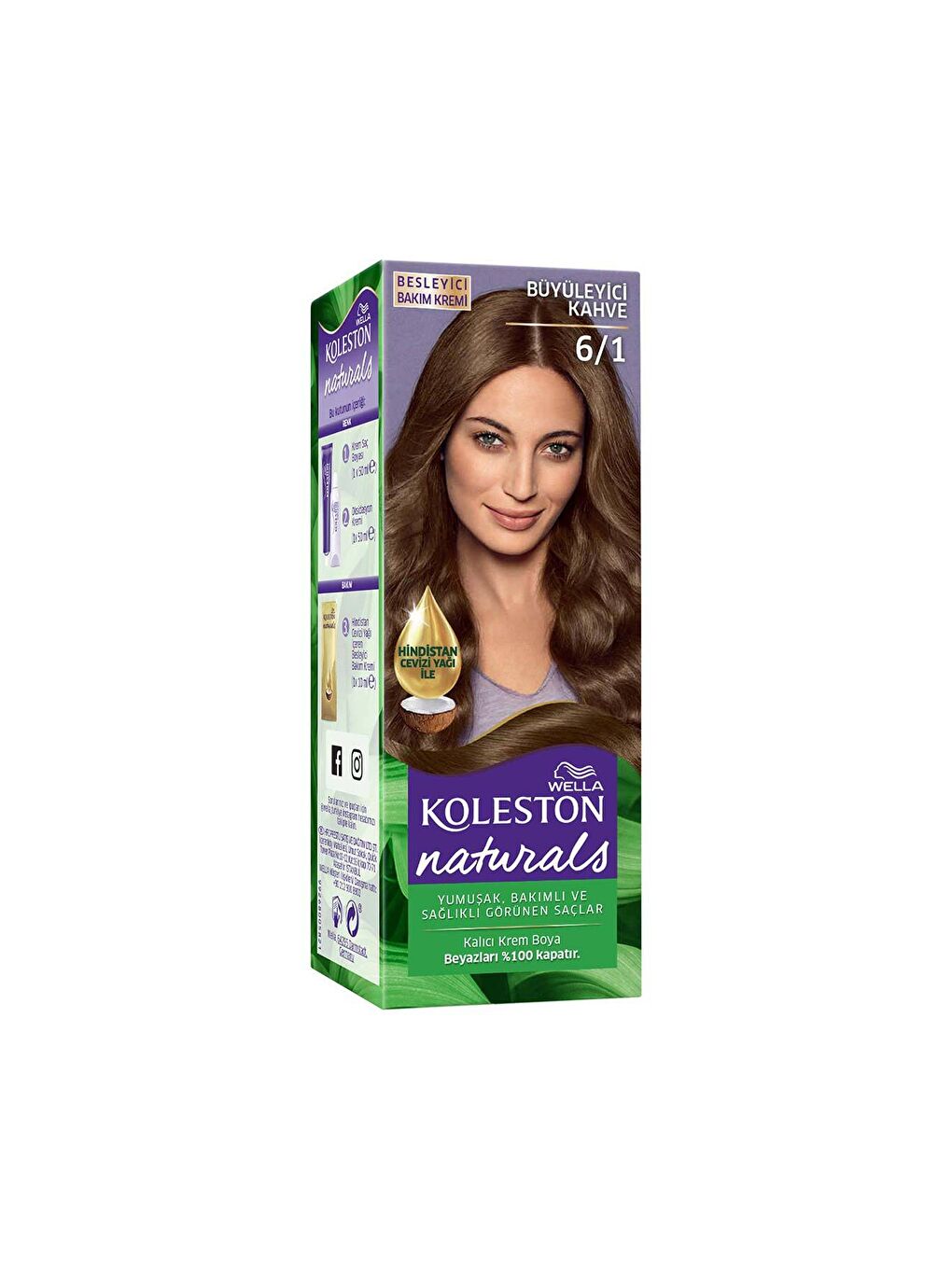 Wella Renksiz Koleston Naturals Saç Boyası 6/1 Büyüleyici Kahve - 1