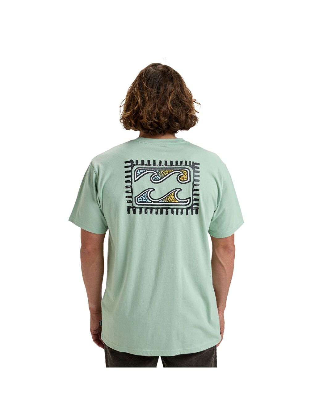 Yeşil Crayon Wave Erkek Tişört-5