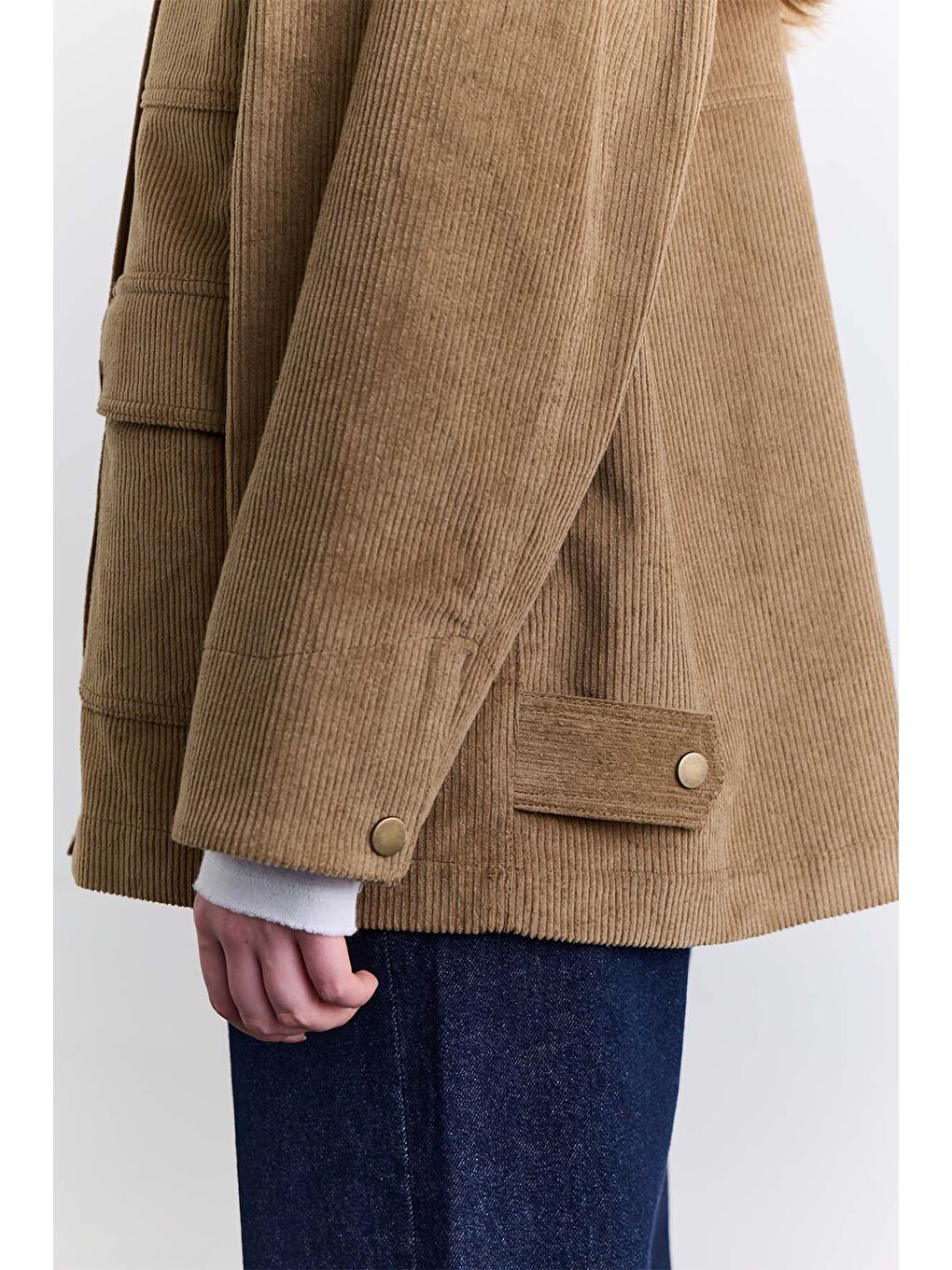 Kahverengi Kadife Worker Ceket Kiremit-4