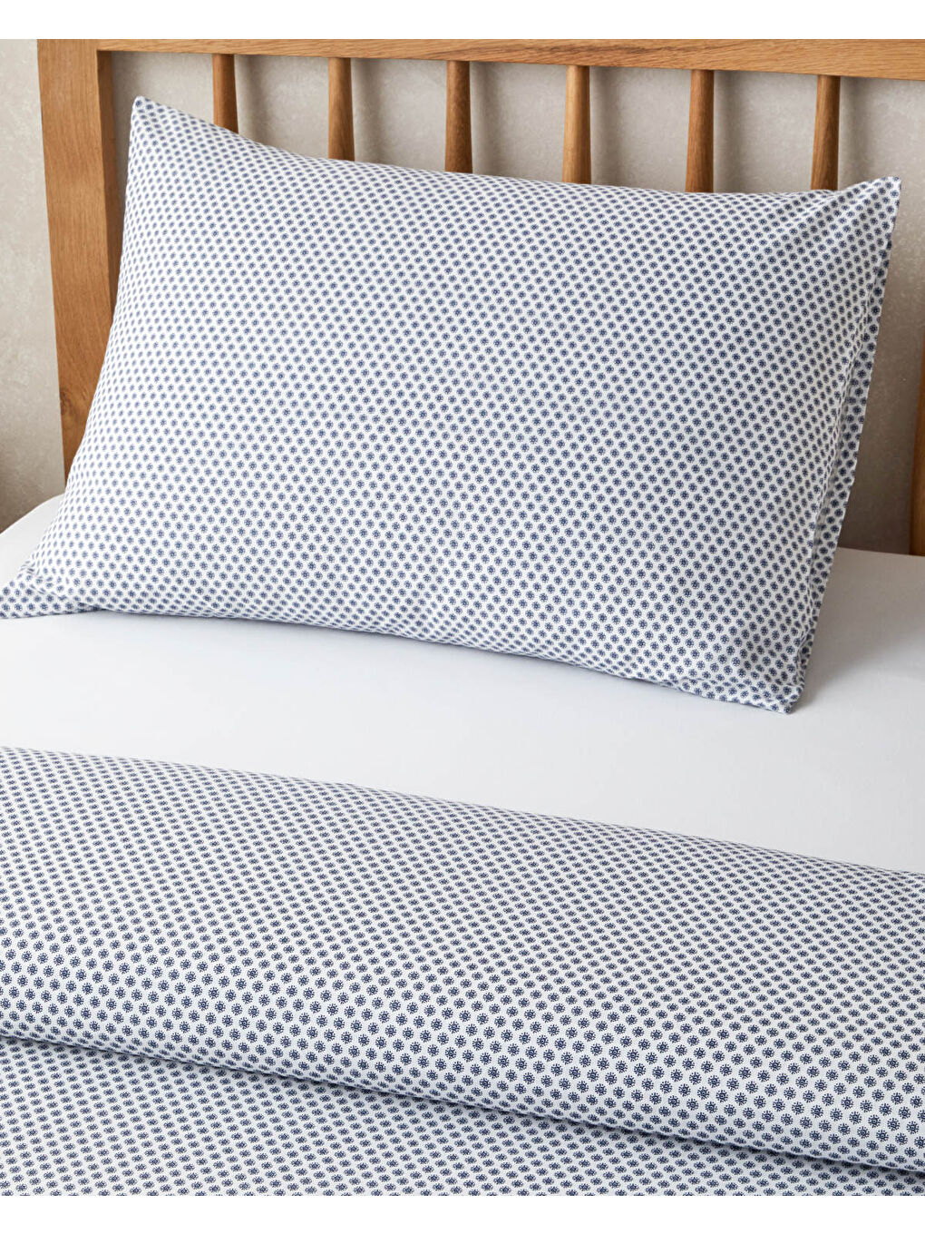 Splash Kolay Ütülenir Tek Kişilik Nevresim Takımı 160x220 cm Koyu Mavi-1