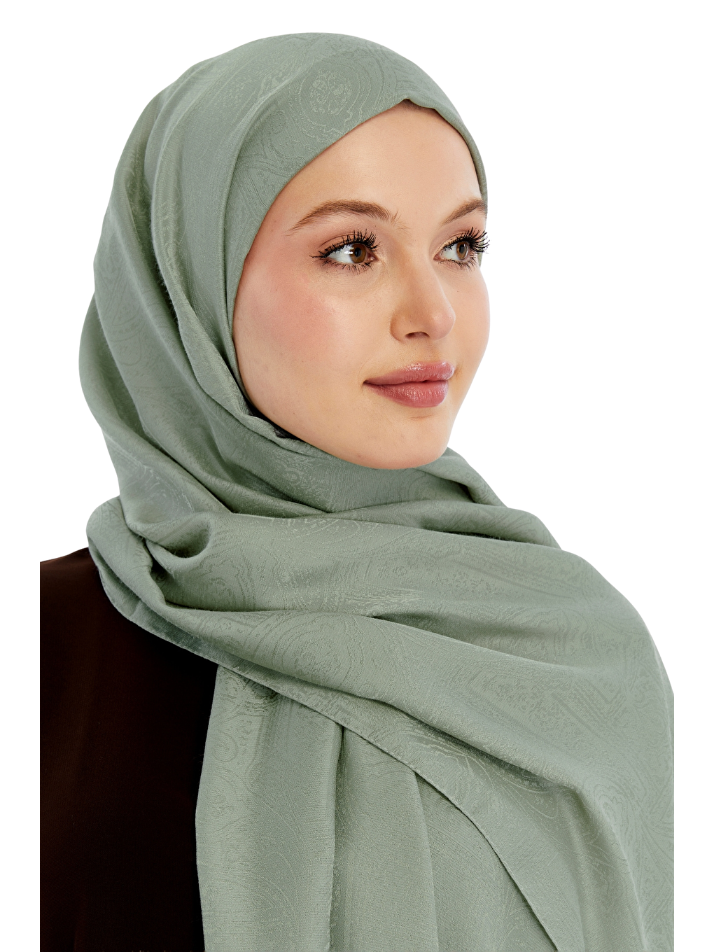 Yeşil Monogram Etnik Desen Şal-2