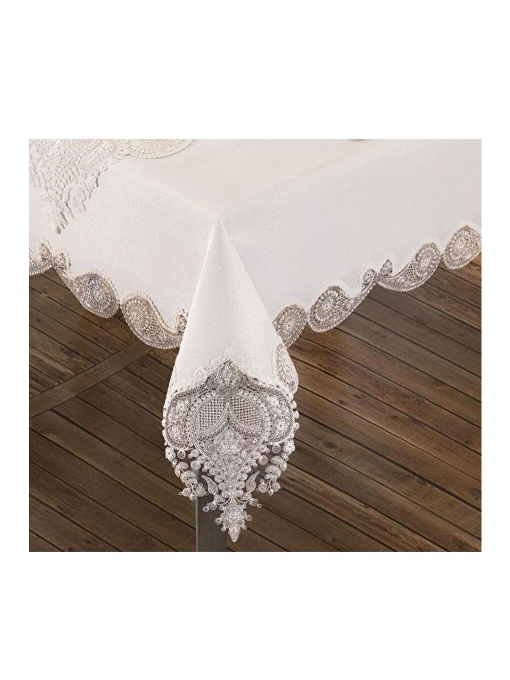 Karışık Verna Masa Örtüsü 160x260 Cm 26 Parça Krem Krem-6