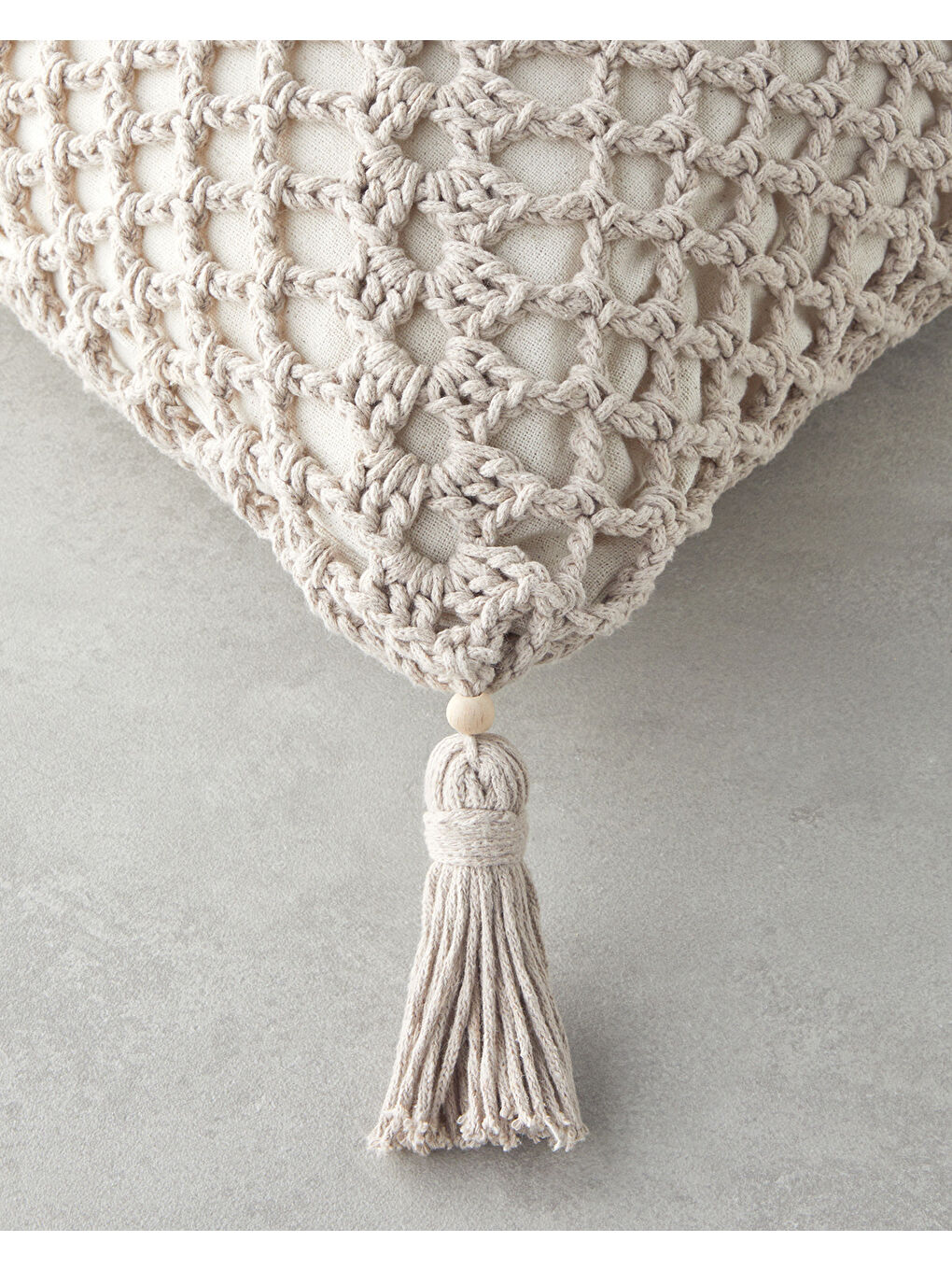 Handmade Kırlent Kılıfı 45x45 cm Bej-1