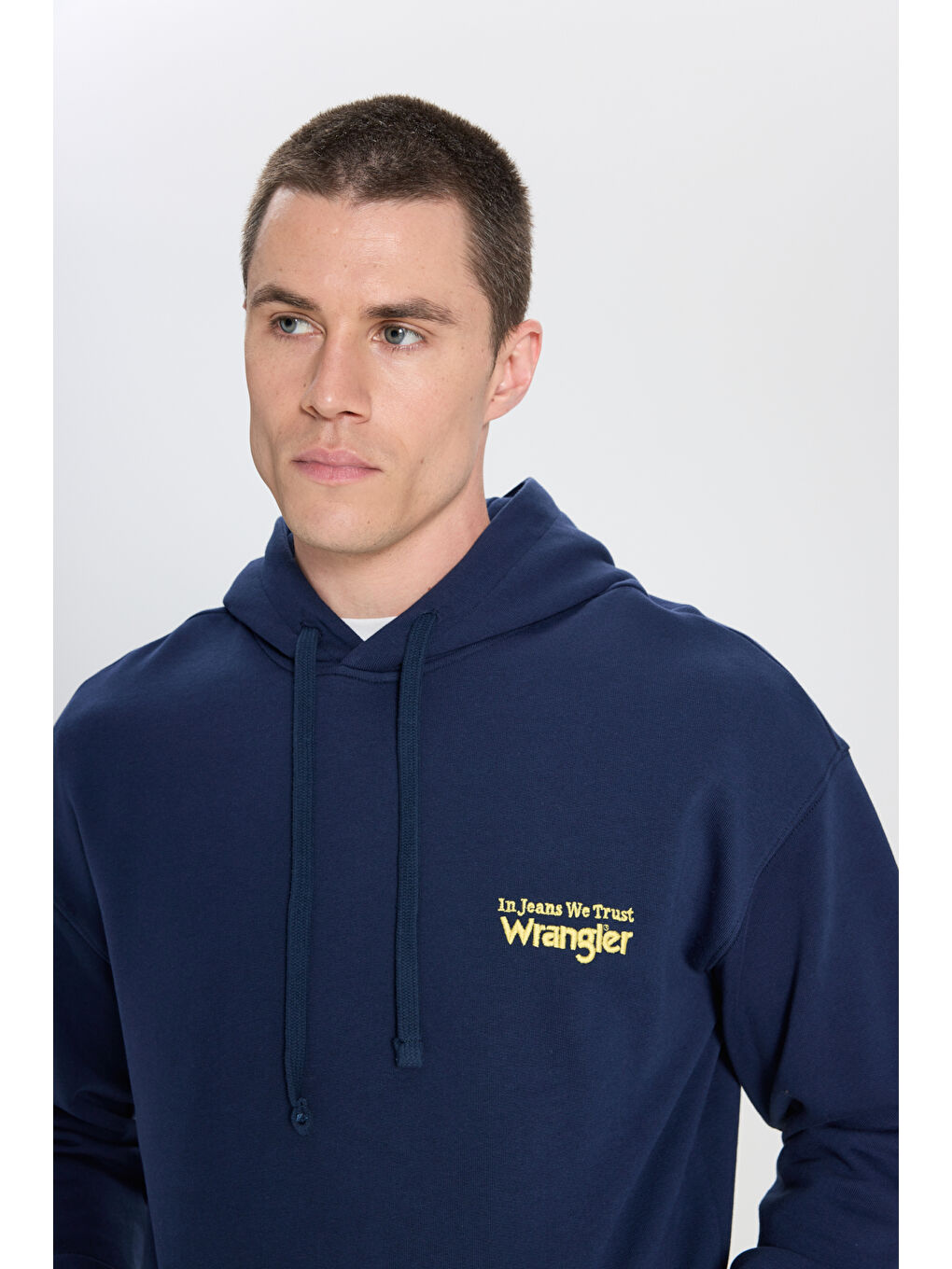 Relaxed Fit Geniş Kesim Kapüşonlu %100 Pamuk Lacivert Sweatshirt-4