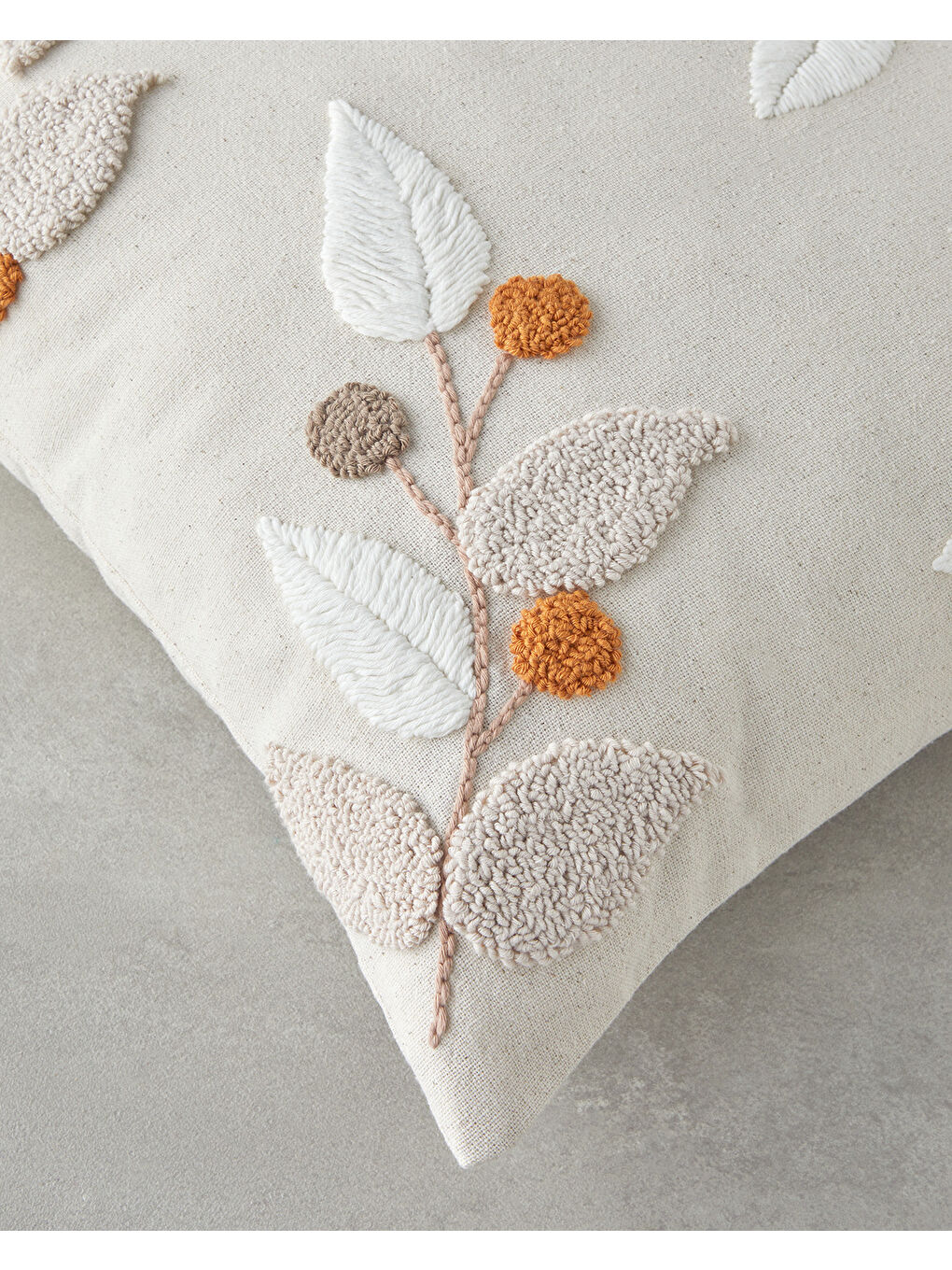 Handmade Kırlent Kılıfı 45x45 cm Ekru-1