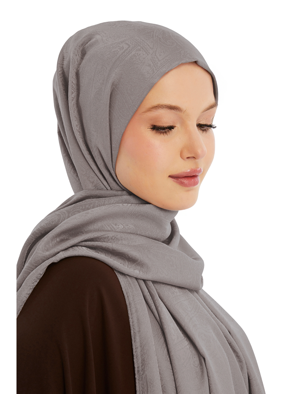 Bej Monogram Etnik Desen Şal-1